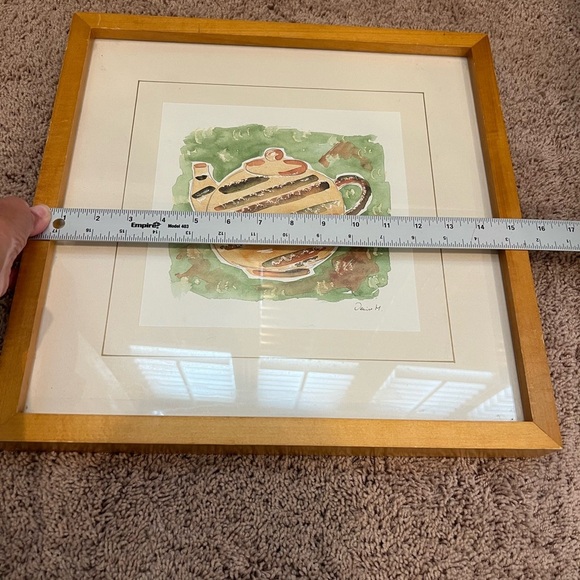 Crate and barrel framed teapot pitcher water color  painting print soicher Marin - Picture 13 of 14